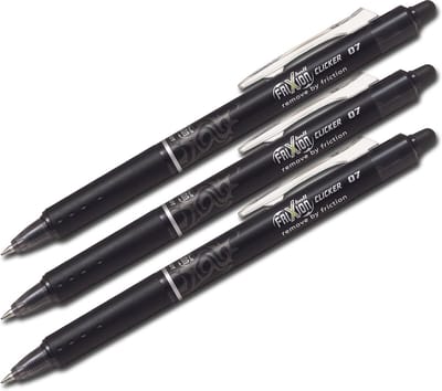 Uitwisbare Balpennen - Schrijfgerei Set - Fouten Corrigeren - Thermo-gevoelige Inkt - 3 Stiften - Zwart