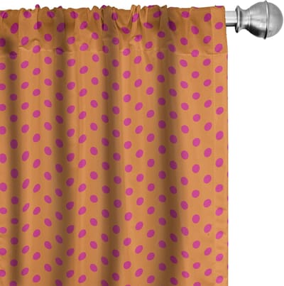 ABAKUHAUS Voorhangen – 2-delige set 75x175 cm – microvezel halverduisterend – Oranje/roze