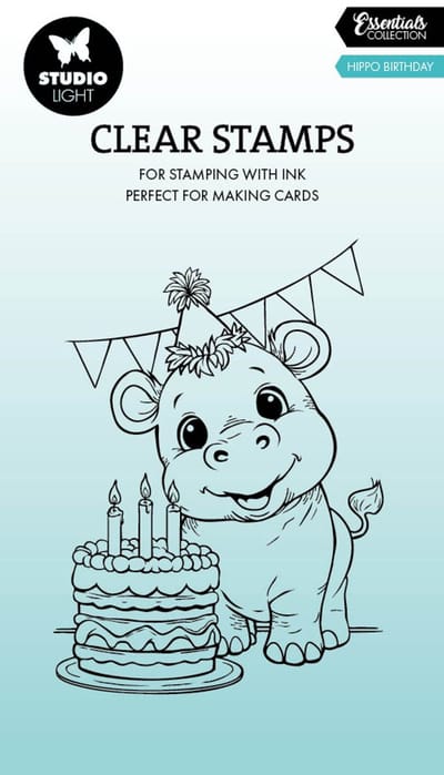 Clear stamps Hippo birthday - Essentials nr. 950