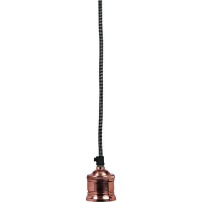 Pomax One - Hanglamp - 1L - Ø7,5x150 cm - metaal/stof - E27/40W - blinkend koper