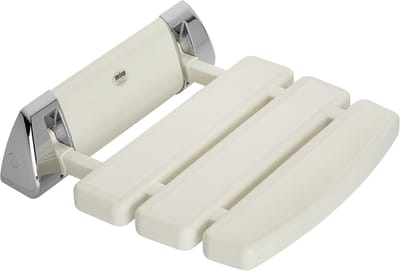 Opvouwbare Douchestoel - Wandmontage Zitting - Comfortabel Douchen - Stevige Muurbevestiging - 337mm X 350mm - Wit Chroom