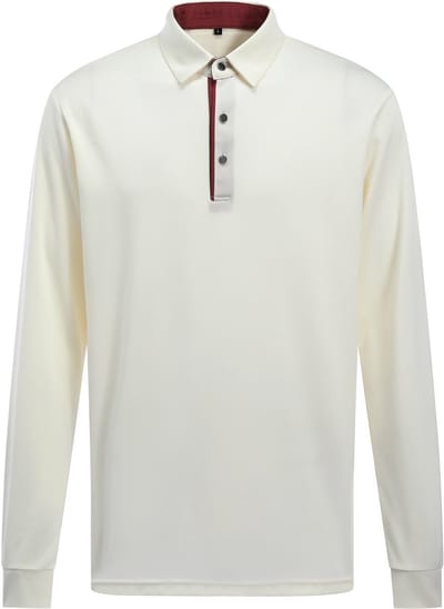 ALLTHEMEN Herren-Poloshirt mit langen Ärmeln - Farbblock - S