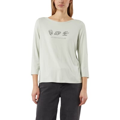 comma - female - Jersey T-shirt met 3/4-mouwen en print op de voorkant