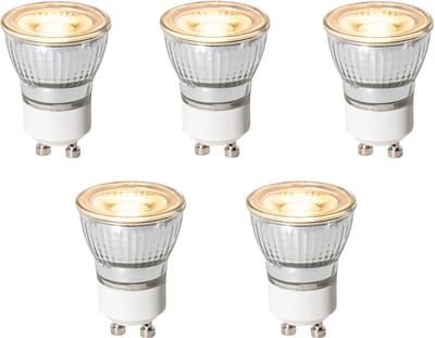 LUEDD Set van 5 GU10 3-staps dimbaar LED lampen 35mm 4W 220 lm 2700K
