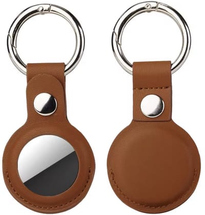 PU lederen Bruine hangers geschikt voor Airtag - AirTag sleutelhanger - PU Leer - 2 stuks - Bruin - Tracker sleutelhanger - Nooit meer sleutels kwijt - CHPN