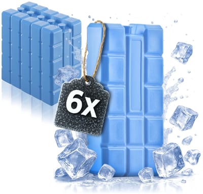 Unyqoos® Zes Stuks Grote Set Herbruikbare Koelelementen in Blauw voor Koelbox en Koeltas