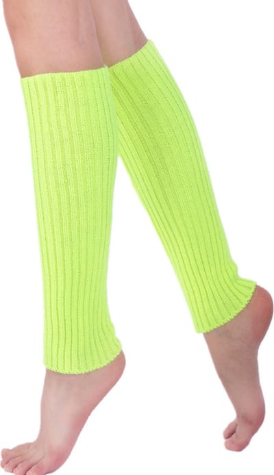 Nivard Beenwarmers - Dames - Overknee - Ballet - Wol - Kniekousen - Leg Warmers - Warm - Party - Fluoriserend Geel