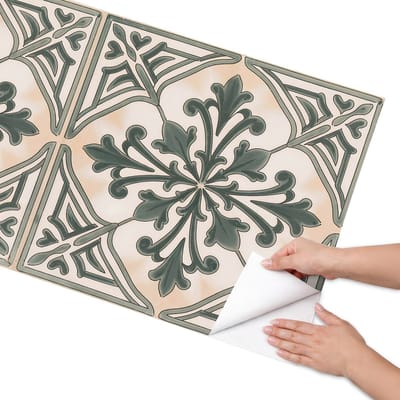 Coloray Meubel Wrap Folie - Groente Meubelfolie - 65x130 cm - Decoratiefolie Zelfklevend Vintage tegels - Meubelfolie Zelfklevend - Rustiek Meubelfolie - Wrapfolie Keuken - Wanddecoratie - Texturen