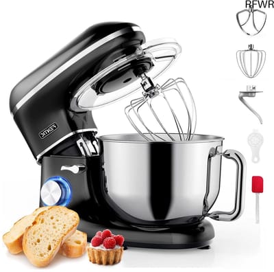 RFWR® Keukenmachine 2000W met RVS Mengkom 6,2L - 6 Snelheden en Pulsefunctie - Mixer met Garde, Deeghaak en Menghaak