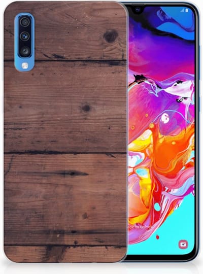 Samsung Galaxy A70 Bumper Hoesje Old Wood