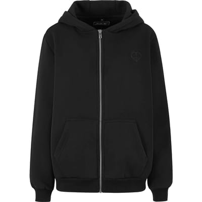 Zachte vrouwen hoodie met rits Miss Tee Peace Sign EMB