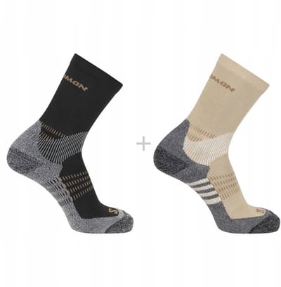 Salomon - X Ultra Access Crew Socks | 2-Pack | Sokken | Maat L / 42-44 - Zand / Zwart