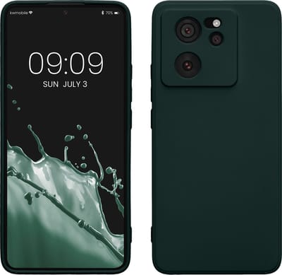 kwmobile telefoonhoesje geschikt voor Xiaomi 13T / 13T Pro - Hoesje voor smartphone - Precisie camera uitsnede - TPU back cover in mosgroen