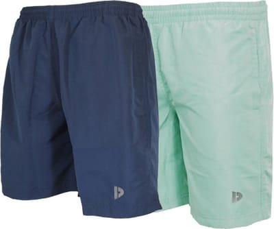 2-Pack Donnay - Micro Fibre Short (Ian) - Sportbroek - Heren - Navy/Sage green (505) - maat XL