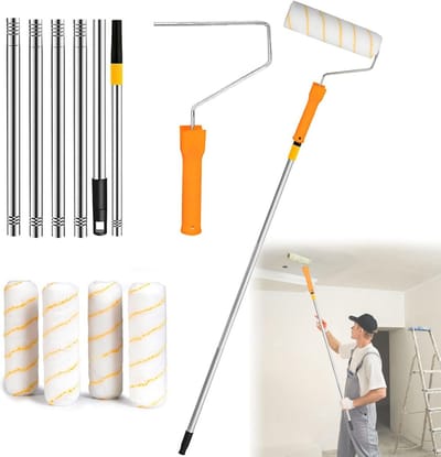 Verfroller Set - Muurroller Huishoudelijk - Schilderwerk Binnen - Verstelbare Steel - Tot 180cm - Niet Gespecificeerd