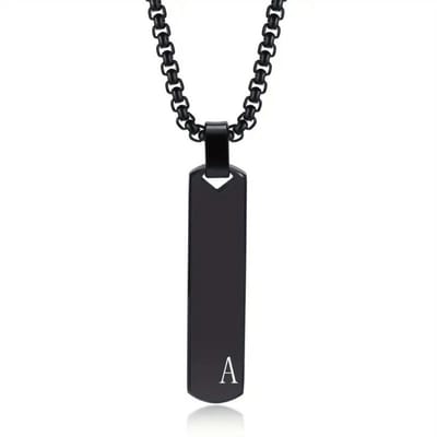 Livano Ketting - Heren - Staal - Nep zilver - Met Hanger - Zwart - A