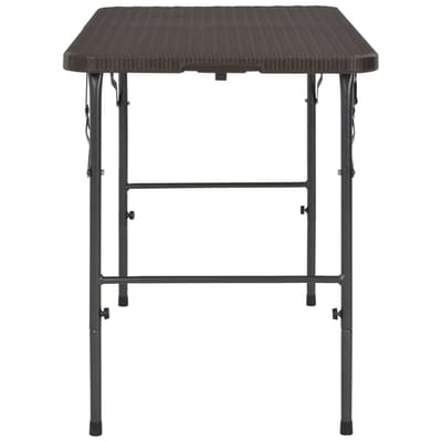 vidaXL - Tuintafel - inklapbaar - rattan - look - 120x60x74 - cm - HDPE - bruin