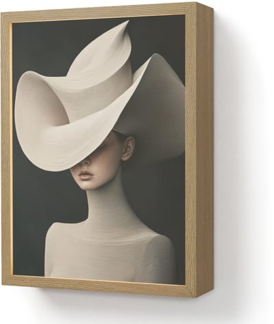 Wandlamp 30x40 cm - Oplaadbaar - Vrouw - Golvende - Hoed - Wandlampen binnen woonkamer - Slaapkamer lamp - Decoratieve nachtlamp - Vloerlamp draadloos
