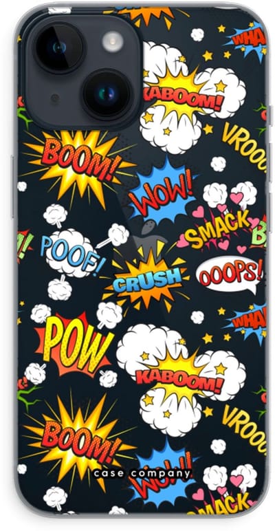 Case Company® - Hoesje geschikt voor iPhone 14 hoesje - Pow Smack - Soft Cover Telefoonhoesje - Bescherming aan alle Kanten en Schermrand