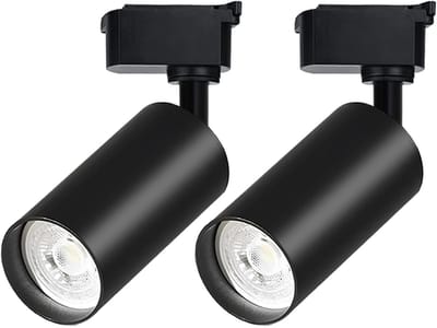 2-Lichts 20W Dimbaar – Zwart LED Railspot Koppen (Zonder Rails) – Geschikt voor H-Type Rails – 6000K Koelwit – Plafondspot voor Binnen & Zakelijk