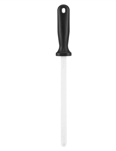 Shopcentral - Professionele Keramische Slijpstaaf - Ovalen Mes Slijper - Duurzaam en Slijtvast - Zwart/Wit - Voor Koken en Outdoor - Geschikt voor Jacht