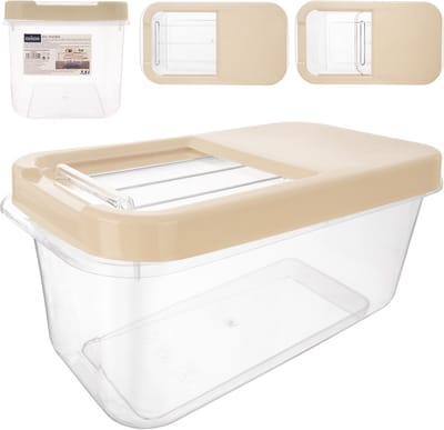Opbergbox voor Wascapsules, Waspoeder en Voeder Beige 7,5 l - Opbergdoos - Opslag Container