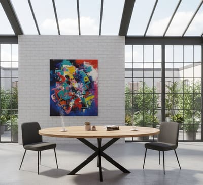 Eettafel Ovaal Geolied Eikenhout Matrixpoot 200x100 cm Luxe Design Novihome