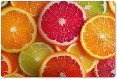 Placemats 45x30 cm - Placemat kunststof - 1 stuk - Fruit - Kleurrijk - Close up - Borden onderleggers - Decoratie voor op tafel - Keuken tafeldecoratie accessoires - Vinyl onderlegger - Tafelversiering