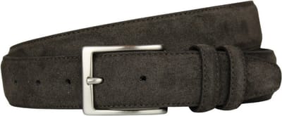Luxe Suede Riem Bruin - Heren riem - Leren riem - Donkerbruine suède riem - Riemmaat 95 - Italiaanse Riem