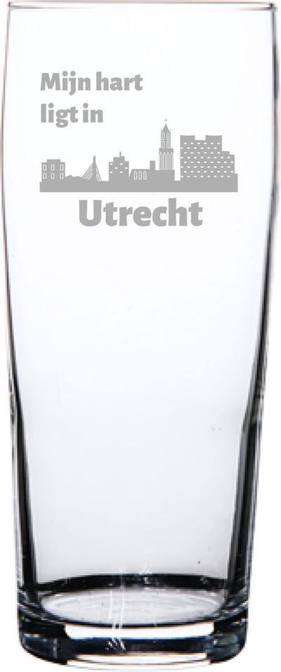 Gegraveerde bierfluitje 19cl Utrecht