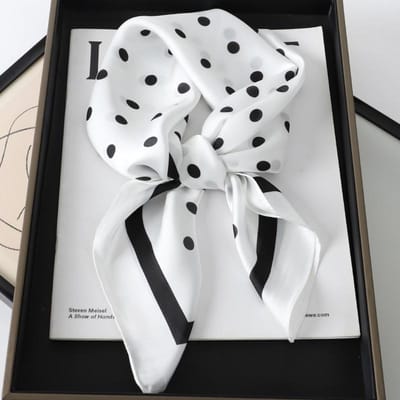 Luxe Zijden Vierkante Geruite Sjaal Dames Satijnen Nek Haarband Zacht Werk Neckerchief Hijab Hoofd Vrouwelijke Foulard gray