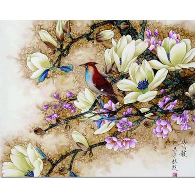 5D DIY Diamond schilderij bloem borduurwerk kruissteek 20X30CM beige