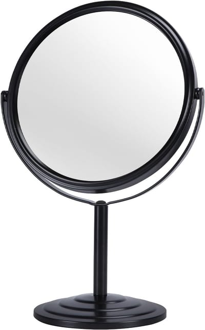 Vergrootglas Make-up Spiegel - Cosmetische Spiegel Tafelblad - Gedetailleerde Make-up - Dubbelzijdig Vergroting - 7 Inch - Zwart