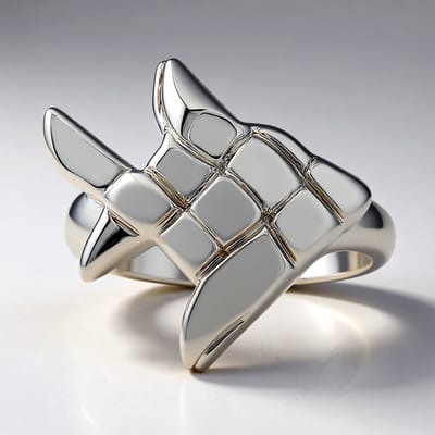 Cavill - Brede Zilveren Ring - 925 Sterling Zilver - Modern Gewatteerd Patroon - Comfortabele Unisex Ring 20x19 mm - Luxe Ringen