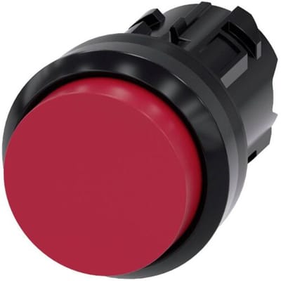 Siemens 3SU10000BB200AA0 3SU1000-0BB20-0AA0 Druktoets Kunststof frontring, Rond Knop Zwart, Rood 1 stuk(s)