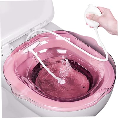 Zitbad Toilet - Bidet Opzet - Persoonlijke Hygiëne - Met Spoeler - 39 x 39 x 10 cm - Wit
