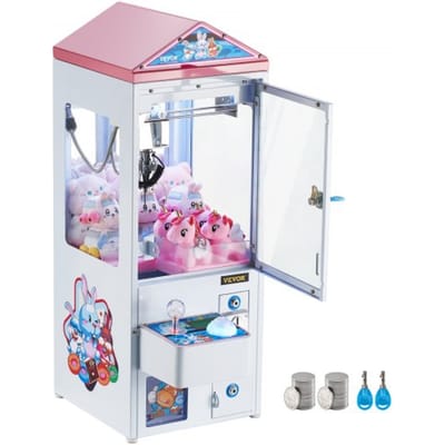 VEVOR Klauwmachine, 0-80 mm kaakdiameter, 0-130 mm kaakslag, kraangrijper, commercieel arcadespel, leuke grijp- en winmachine met licht en geluid, verkoopautomaat voor kinderen, jongens en meisjes