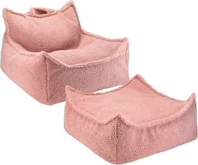 Wigiwama Beanbag Chair/Zitzak met Ottoman - Guava