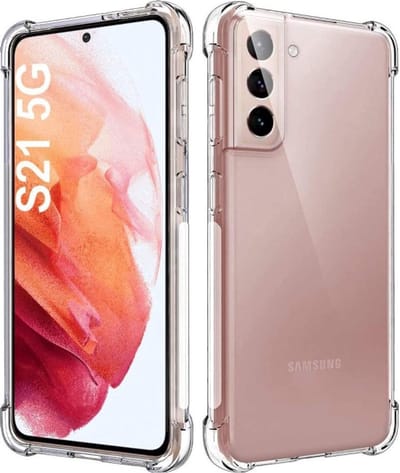LuxeBass Hoesje geschikt voor Samsung Galaxy S21 Anti-Shock transparant hoesje silicone