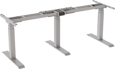 Worktrainer - Updesk Meet - Hoogte 58 - 123 cm - Breedte 168,5 - 274 cm - Corner - Elektrische Zit-Sta Vergadertafel - Hoekbureau - Zilver frame