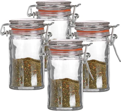 Urban Living Weckpotje/inmaakpotje - 4x - mini - 70 ml - glas - met beugelsluiting