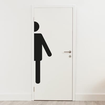 Grote deursticker WC man half
