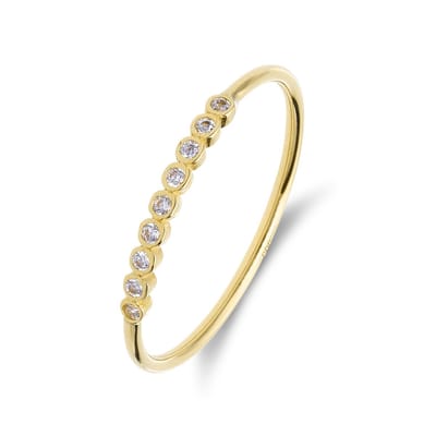 Lucardi Dames 14 karaat geelgouden ring met zirkonia voor dames - Ring - 14 Karaat Goud - Goud - 16 / 50 mm