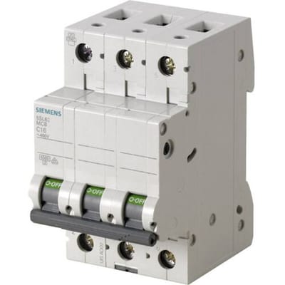 Siemens 5SL63107 LS-SCHALTER 6KA Zekeringautomaat 3-polig 10 A 400 V