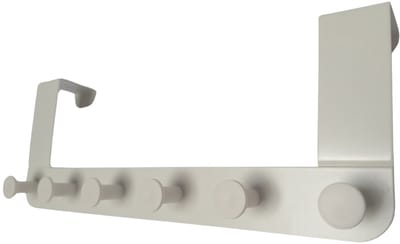 Hoexs Deurkapstok Wit – 6 Haken – Deurhanger voor Kleding en Handdoek