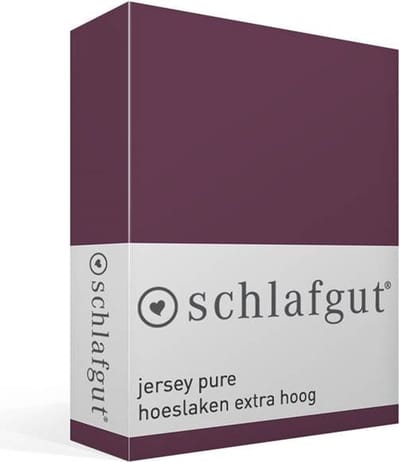 schlafgut Jersey Pure hoeslaken extra hoog - M - 120x200 - 130x220 542 Purple Deep