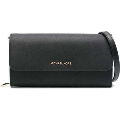 Michael Kors Large Wallet On Chain Crossbody Black Maat: OS | Tassen Outlet | Dames | Zwart