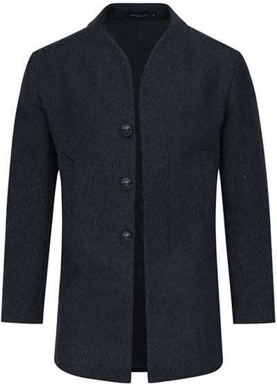 ALLTHEMEN Heren Winterjas Slim Fit Business Coat - Lang Wollen Jas - XXL