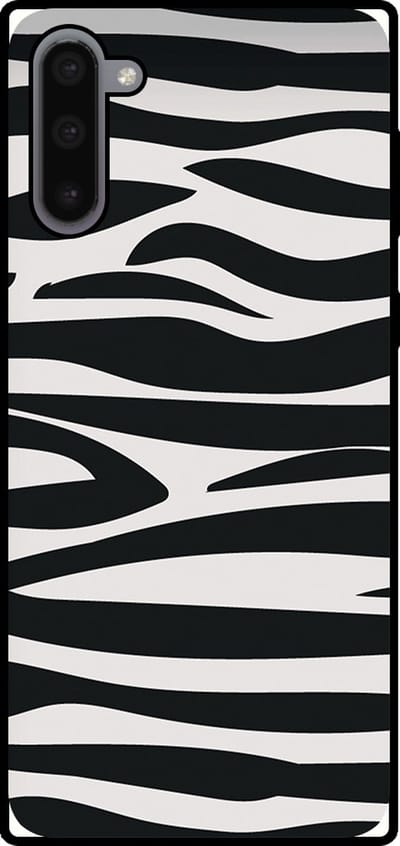 Smartphonica Telefoonhoesje Geschikt voor Samsung Galaxy Note 10 met zebra opdruk - TPU backcover case zebra design - Zwart Wit geschikt voor Samsung Galaxy Note 10