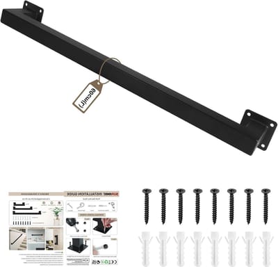 Vierkante Wandleuningen voor Trappen, Veiligheidsleuning voor Balustrades, 60 cm, Mat Zwart, Ideaal voor Thuisgebruik en Balconen